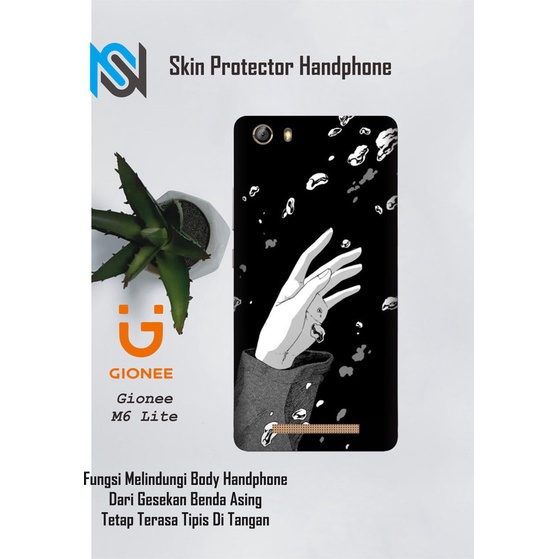 Isi 2pcs Garskin Hp Gionee M6 Lite Motif Hand Free Custom Motif (Bisa COD)