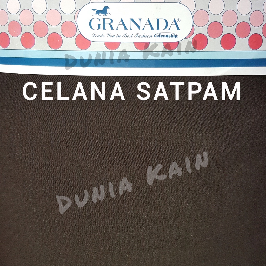 Bahan Kain seragam Celana Satpam motif polos merek Granada - Kain Celana Satpam - Kain warna cokelat