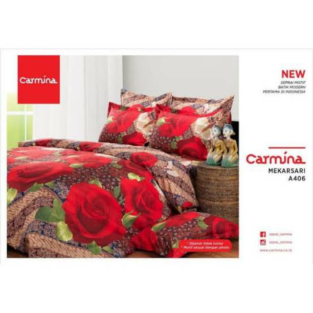 Sprei Batik Carmina Mekarsari Ukuran 180 x 200