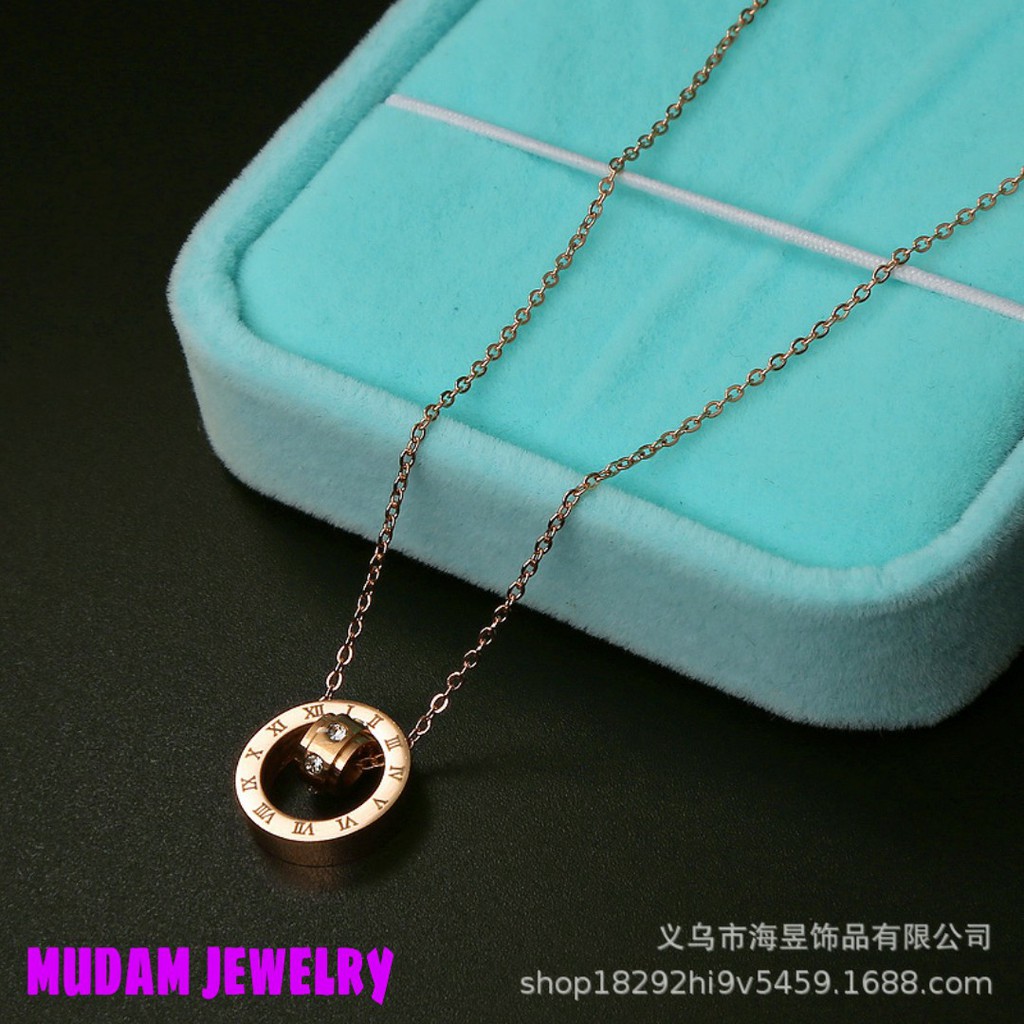 Kalung Bulgr Ring Titanium Rose Gold, Gold dan Silver