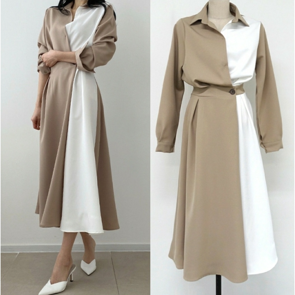 [HNFK] Dress Nakila / Dress Korean Style / Pakaian Wanita Dress / Longdress Casual / Dress Wanita / Dress Modern