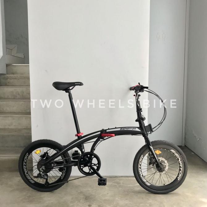 Sepeda Lipat Alloy Senator Hidrolik 9 Speed Folding Bike