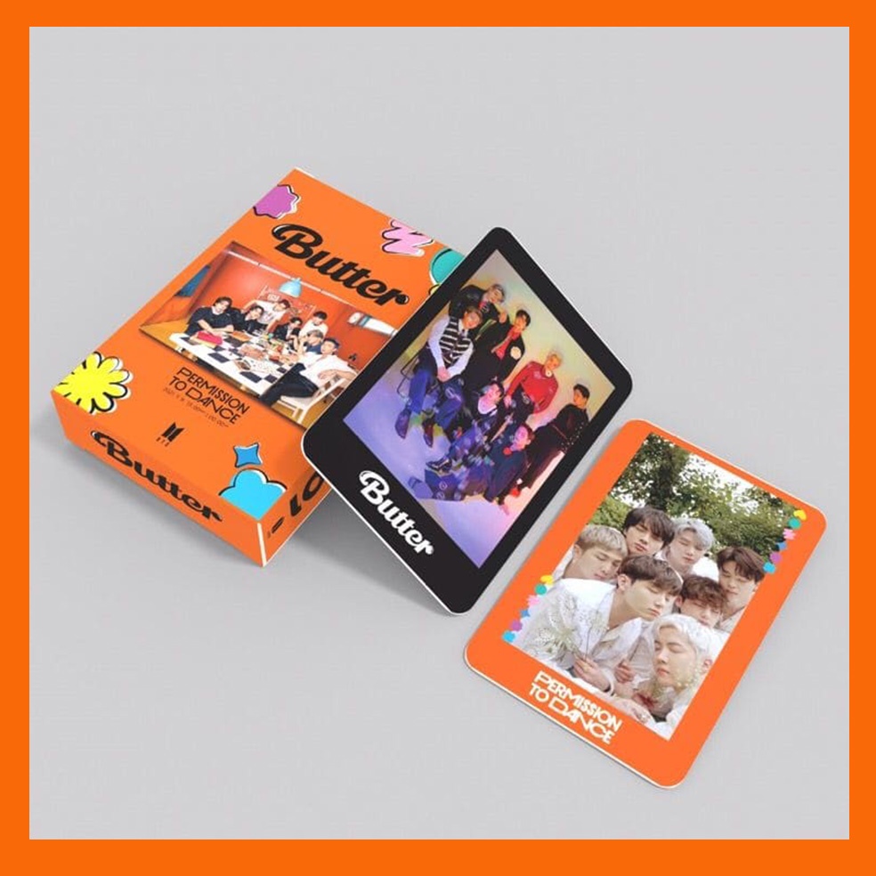 54pcs / Kotak Kartu Pos Lomo Kecil Desain BTS Butter Album Peach