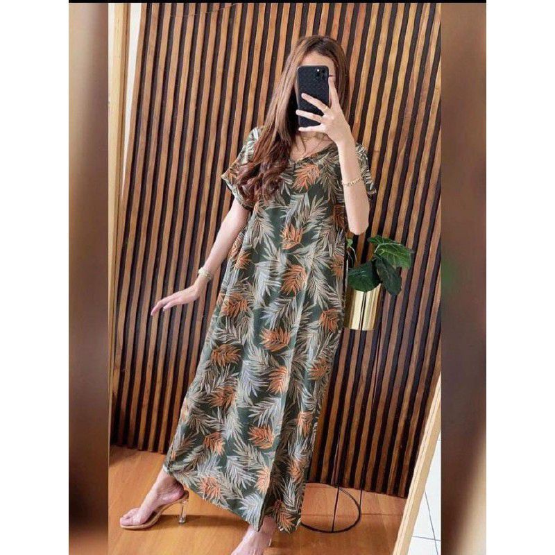MARIMO DASTER PANJANG RESLETING DEPAN BUSUI SEMATA KAKI BISA COD RAYON PREMIUM-Long daun army