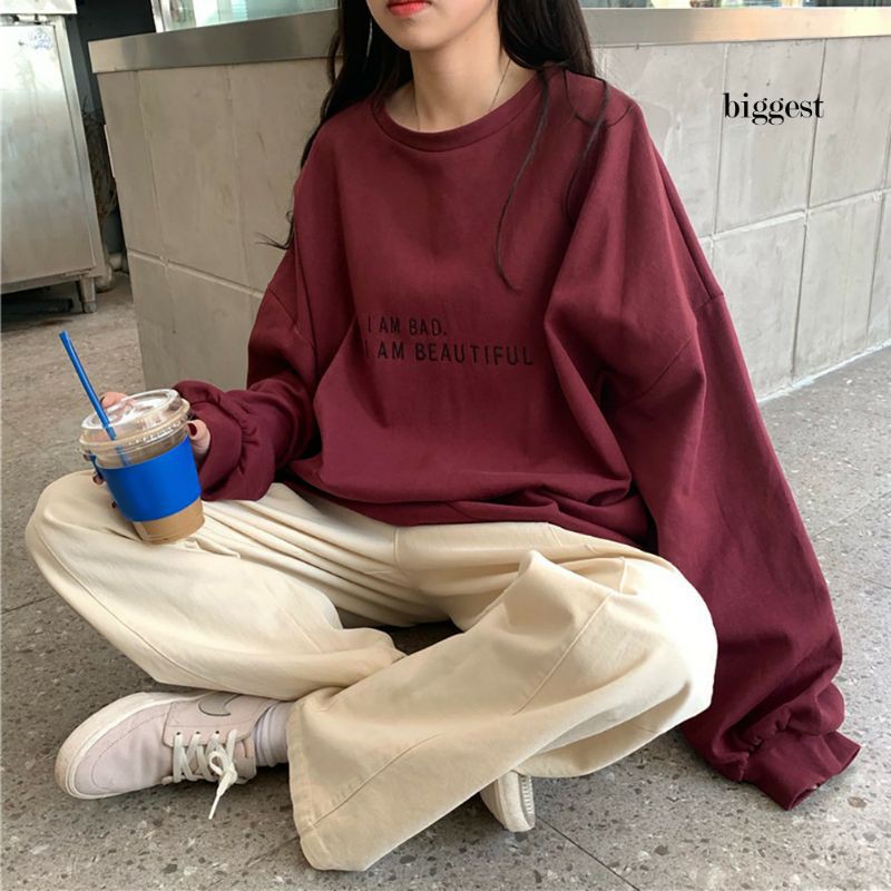 S - XXXXXL(6XL) Sweater I AM BAD size JUMBO OVERSIZE Jaket Crewneck Women Korean Fashion Loose BIGSIZE Jaket Jumbo BAD BEAUTIFUL