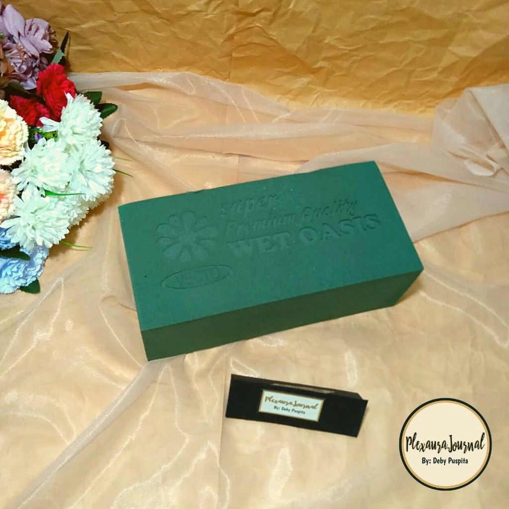 [PAPEROVY] Busa bunga basah  oasis basah floral foam gabus busa tanaman hidup untuk buket Bogor bisa