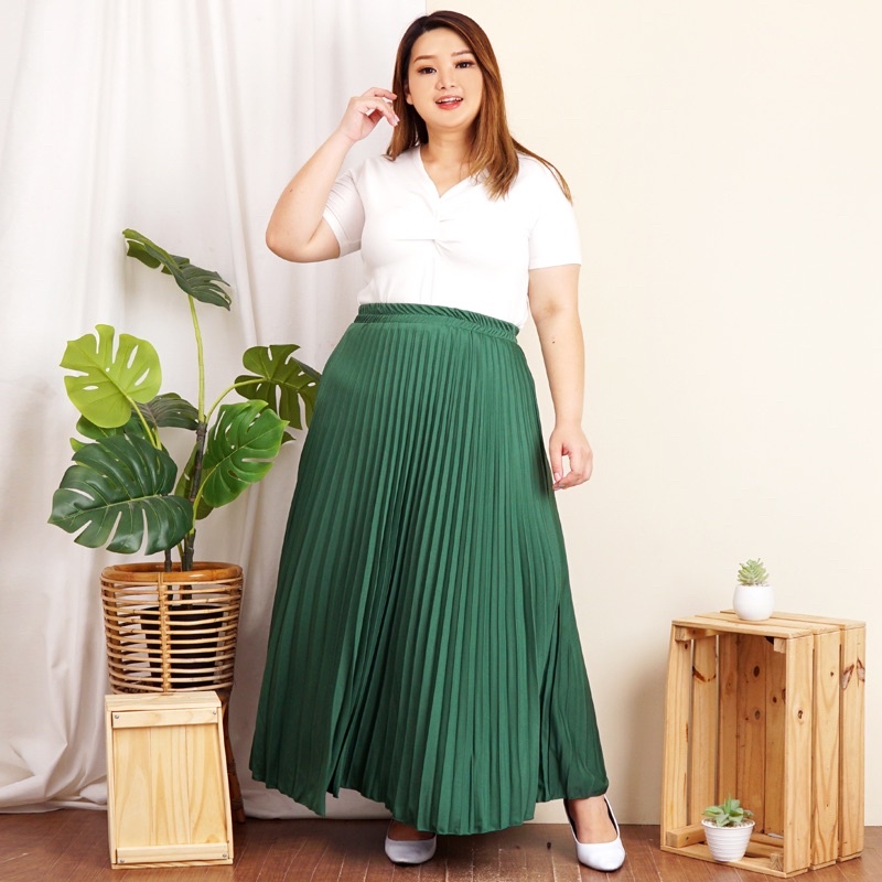 ROK PLISKET JUMBO XXL PAYUNG PLEATED SKIRT MURAH MUSLIM IBU ACARA POLOS ROK PANJANG PAYUNG MAYUNG-Hijaubotol
