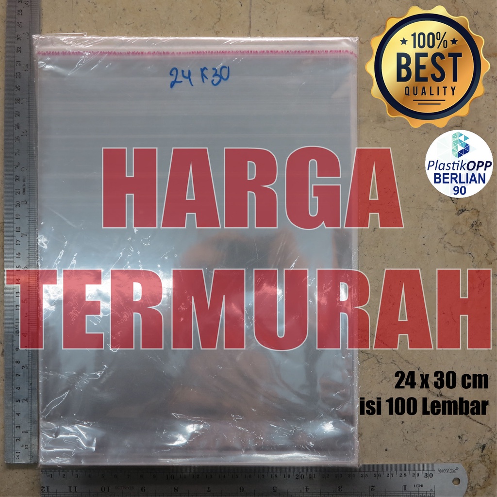 Plastik Opp 24x30 cm Plastik Seal Plastik Opp Lem Plastik Kemasan Tebal 30 Micron