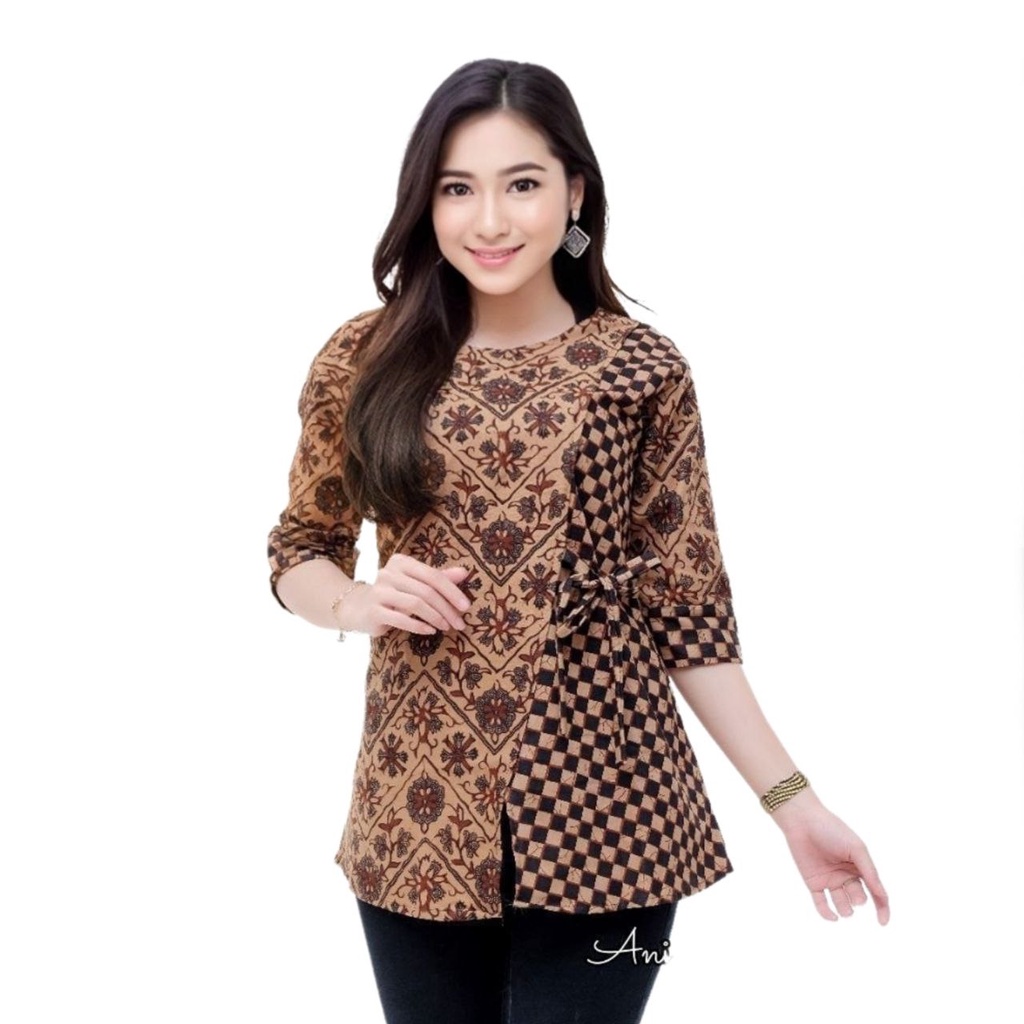 tey-17 Batik wanita ASJ SA HRB026 Kenongo Kemeja Tosca Pendek bubutan.store 2023