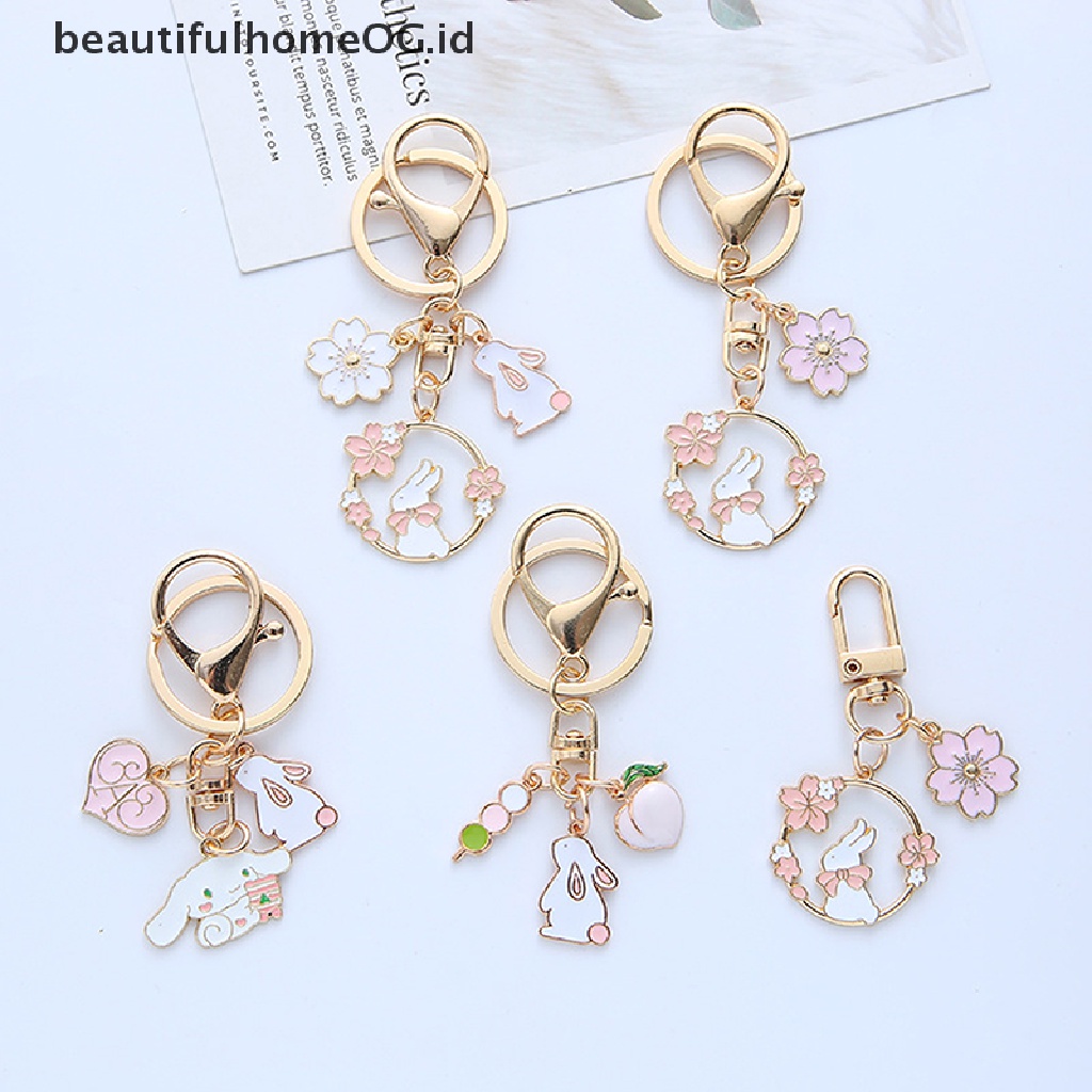 Gantungan Kunci Desain Kartun Kucing Sakura Kelinci Untuk Ransel Charms