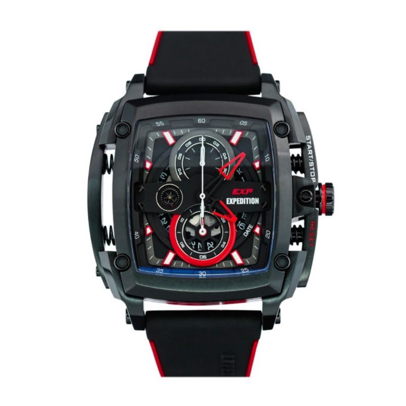 Jam Tangan Expedition EXP 3008 Pria / E3008 MC BLACK RED Original