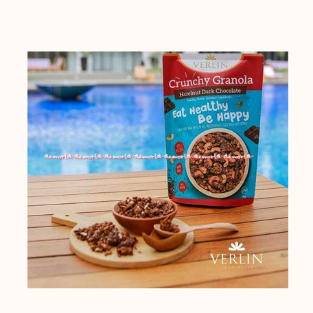Verlin Crunchy Granola Hazelnut Dark Chocolate Eat HealtybeHappy 180gr
