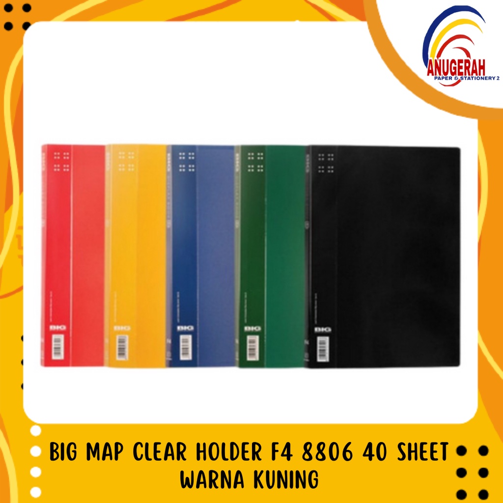 

BIG MAP CLEAR HOLDER F4 8806 40 SHEET WARNA KUNING (PCS)