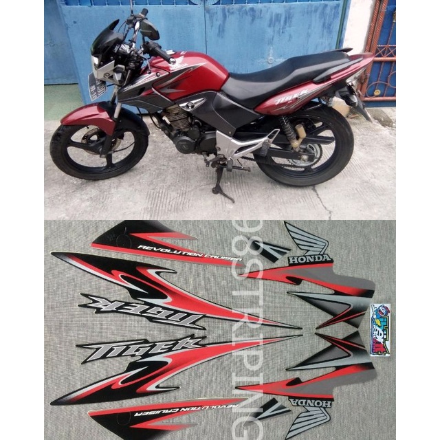 STIKER STRIPING LIS STANDAR ORI HONDA TIGER REVO MERAH TAHUN 2013