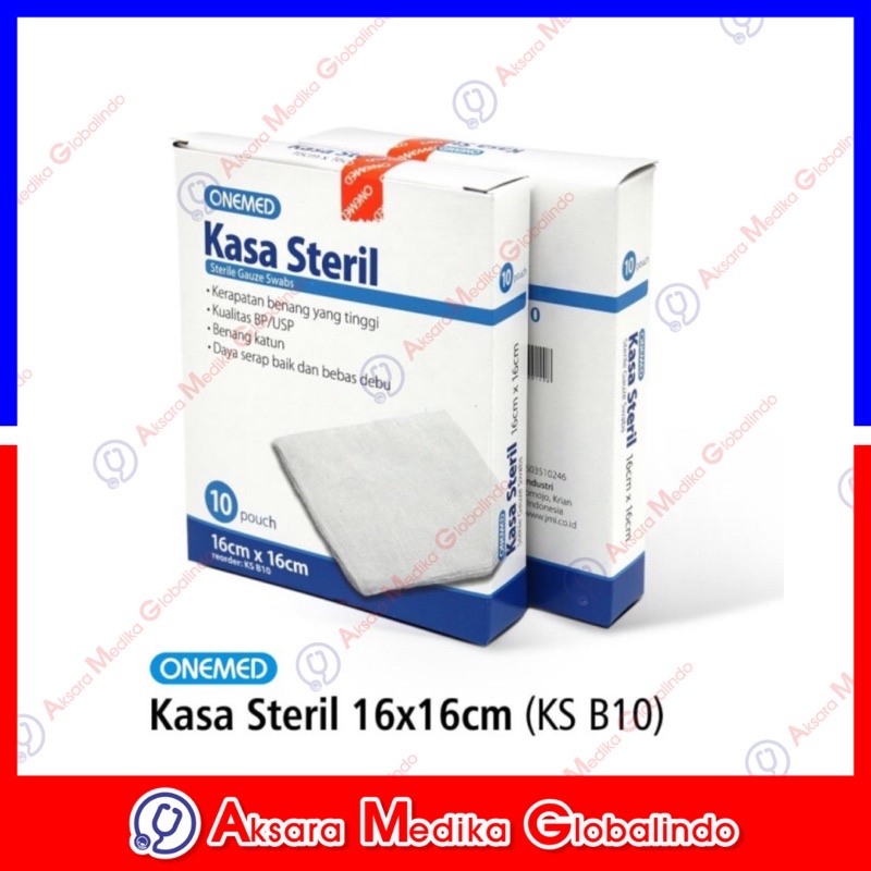 KASA STERIL ONEMED 16X16CM 16/16 Onemed Box isi 10 pouch #AMG