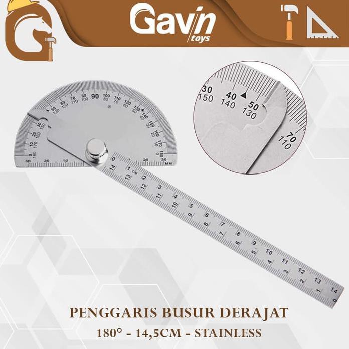 

ASTADEWI_FASHION JUAL PENGGARIS BUSUR 180 DERAJAT PENGGARIS DRAJAT SUDUT ANGLE RULER 14.5CM