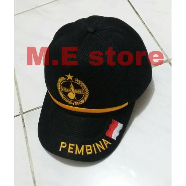 topi pembina pramuka bahan jala