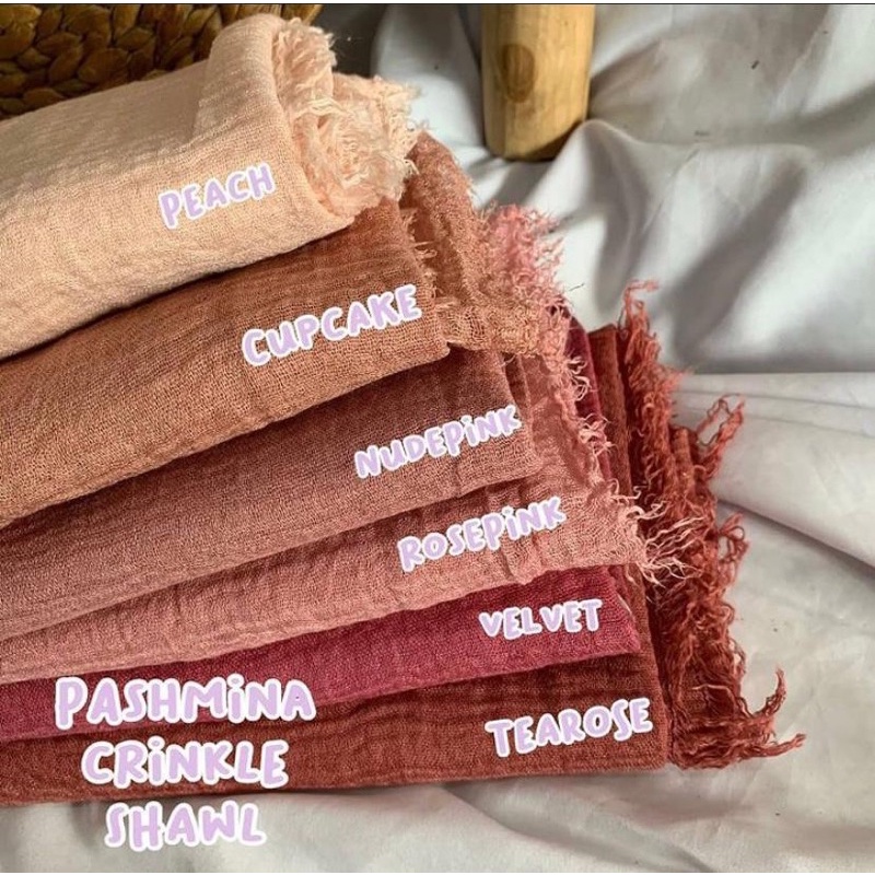 HIJAB Best Seller PASHMINA CRINKLE / CRINCLE - PASHMINA CUTTON CRINKLE / NEGRO / KUSUT-Velvet
