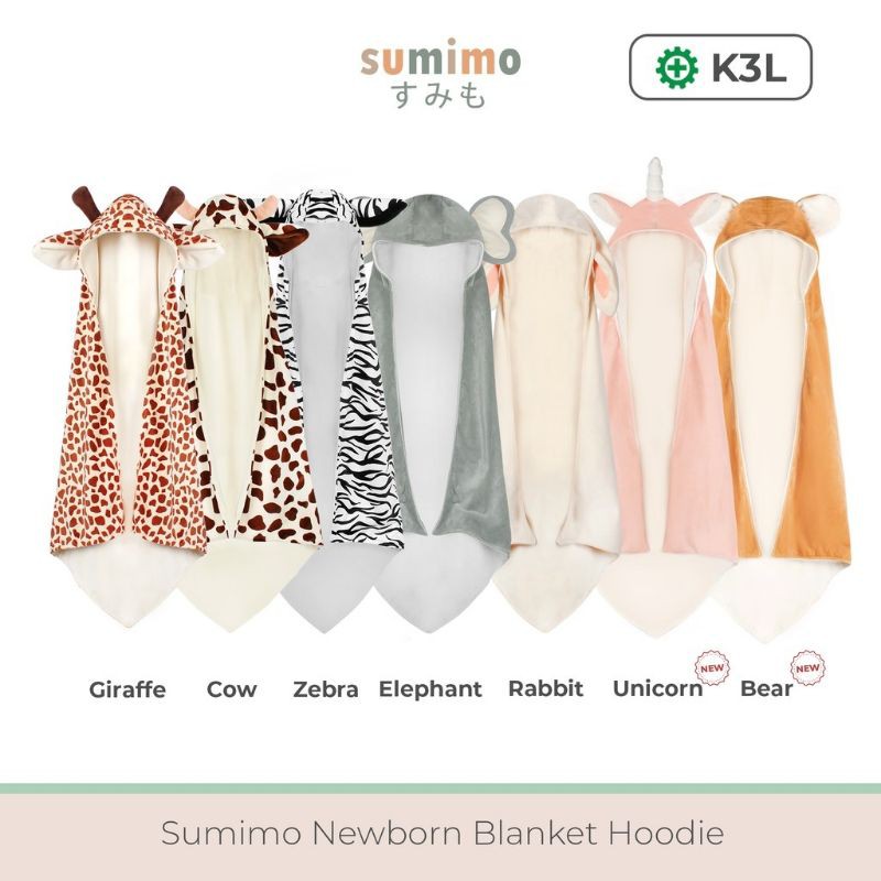 Sumimo Baby Blanket Hoodie / Selimut Topi Karakter Super Soft