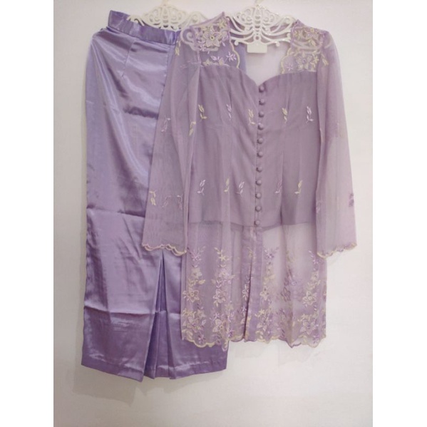 Set Kebaya Lilac Modern Wisuda Atasan Bawahan Kondangan Cewek Wanita