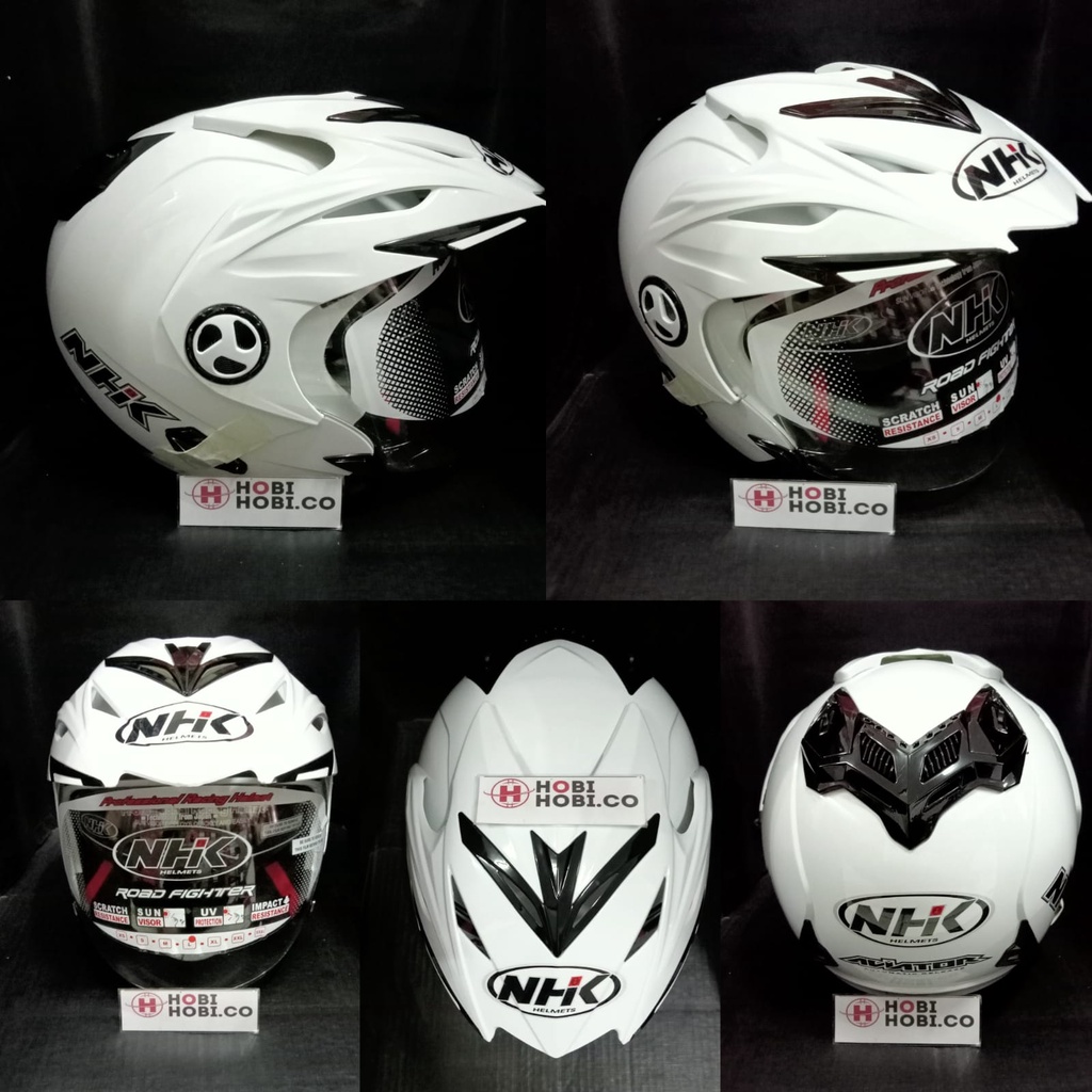 HELM NHK AVIATOR WHITE DOUBLE VISOR