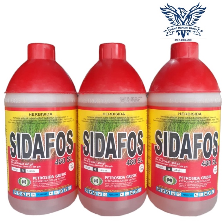 Herbisida Sidafos 480 SL 1 Liter Bahan Aktif Glifosat 480g/l Petrosida Gresik