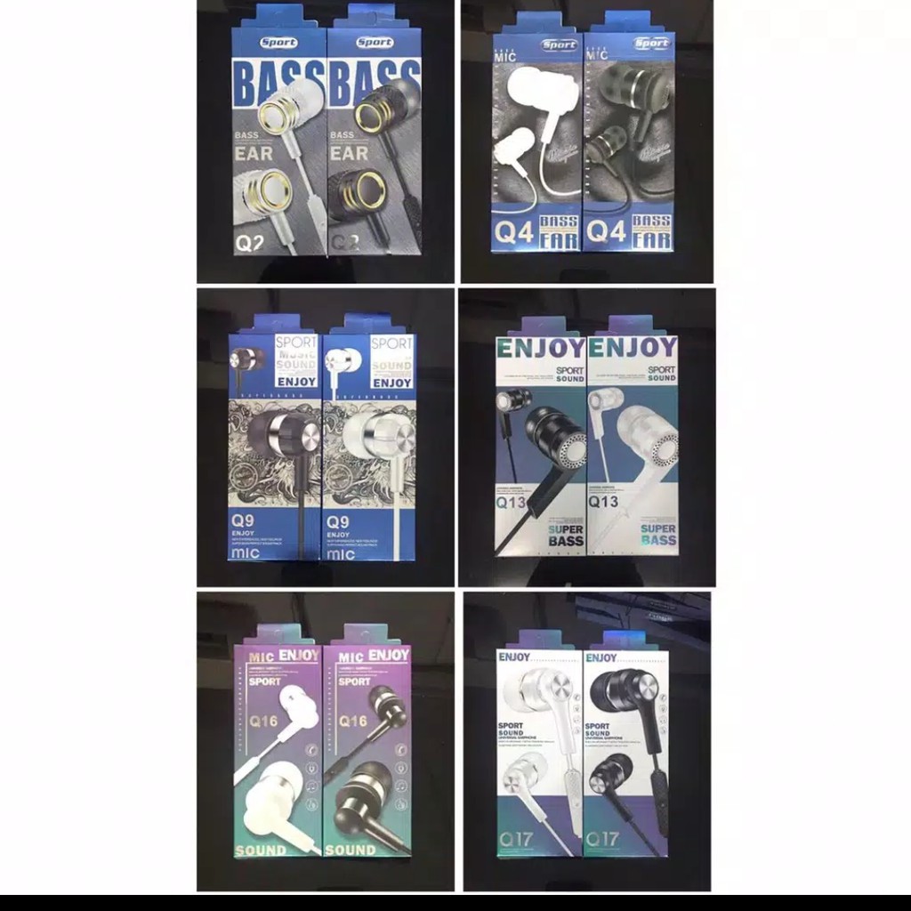 Handsfree Jack 3,5mm Universal Earphone Q2/Q4/Q9/Q13/Q16/Q17