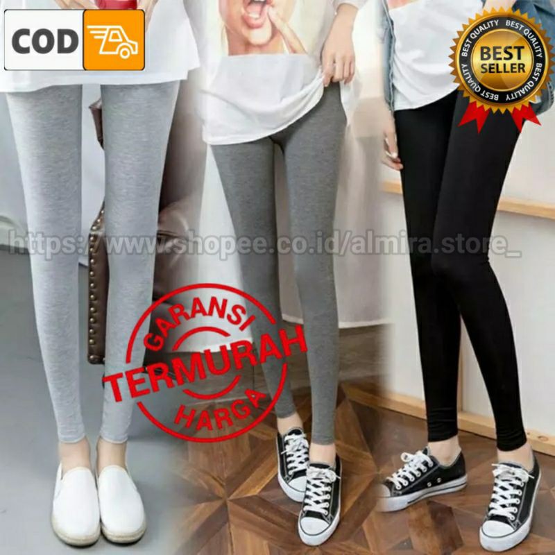 (HS) Legging Soft Rayon Kaos Uk (L. XL. XXL. XXXL)/ Legging Panjang Bahan Kaos TERMURAH