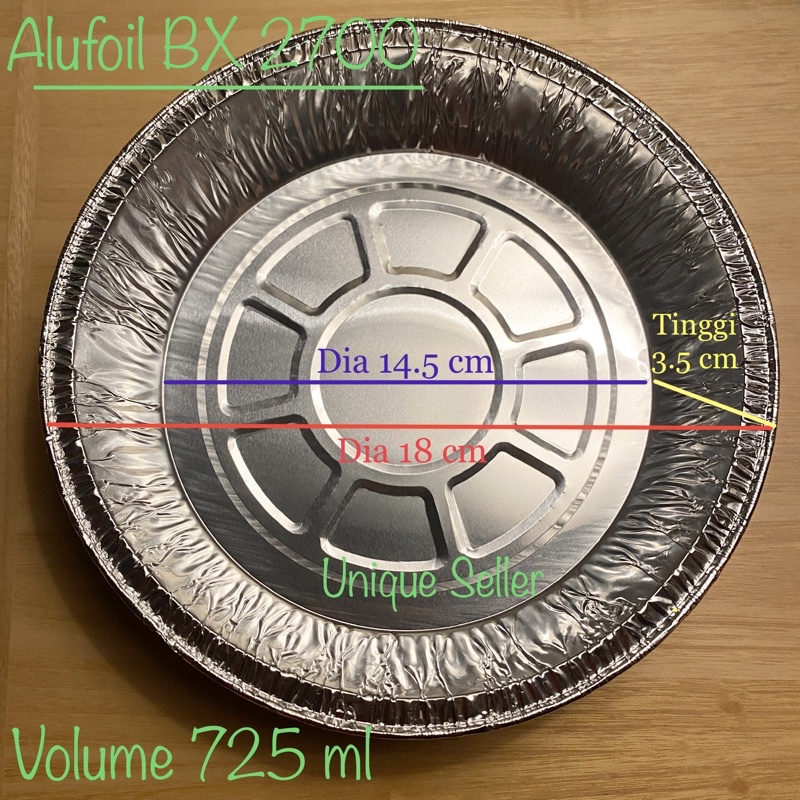 Aluminium Foil BX 2700 / Alufoil Tray RX 725 / Aluminium Foil Cup 18 cm / Alufoil Tray Bulat 18 cm / Alufoil Tray BX 2700 / Alufoil Cup BX 2700 RX 725