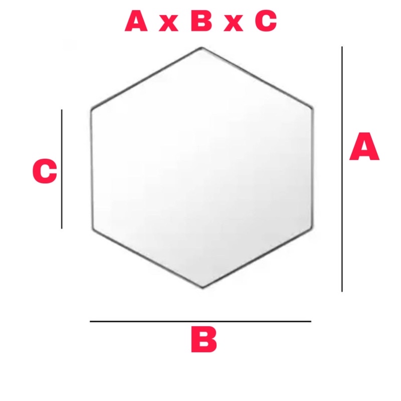 Hexagonal Cermin Tempel Kaca Sticker Segi Enam Hexagon Mirror Acrylic Dekorasi Akrilik