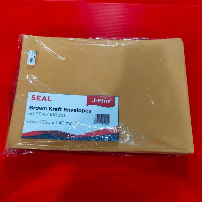 Amplop D Seal J-Plus Folio 350x240mm 80gsm 1 Pack Isi 100 Pcs