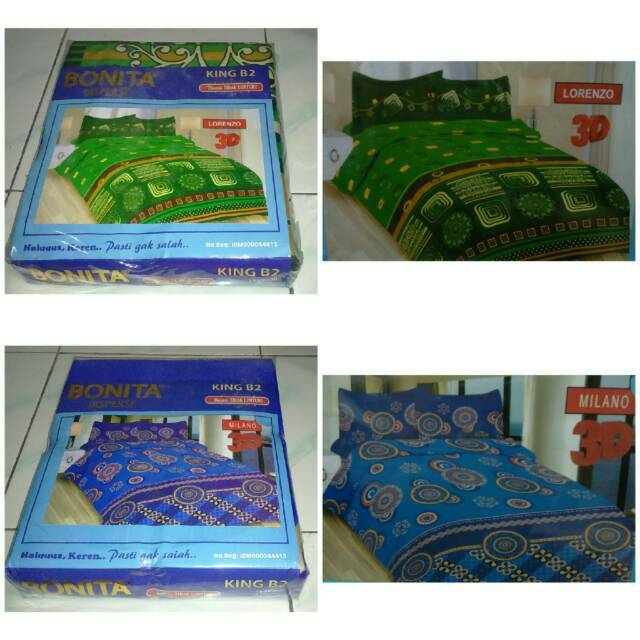 Sprei Bonita Ukuran 180x200 Motif Lorenzo dan Milano
