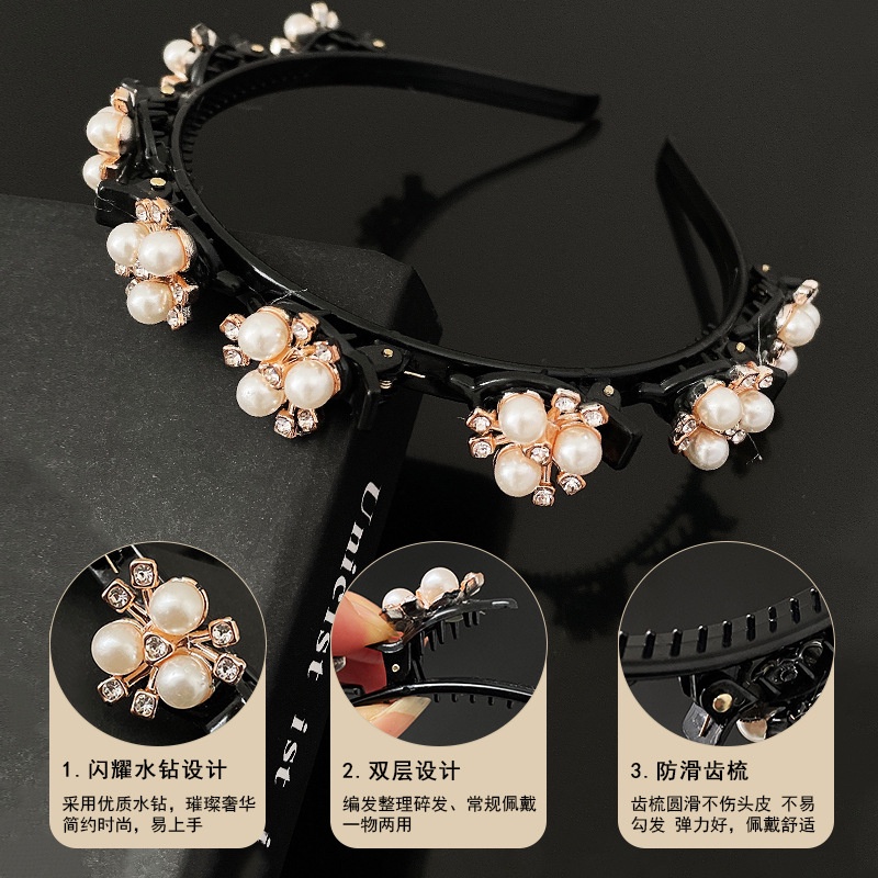 New Double Bangs Hairstyle Make Up Hairpins Headbands for Women Hair Bands Thin Plastic Headband Clips Braided Hair Tools