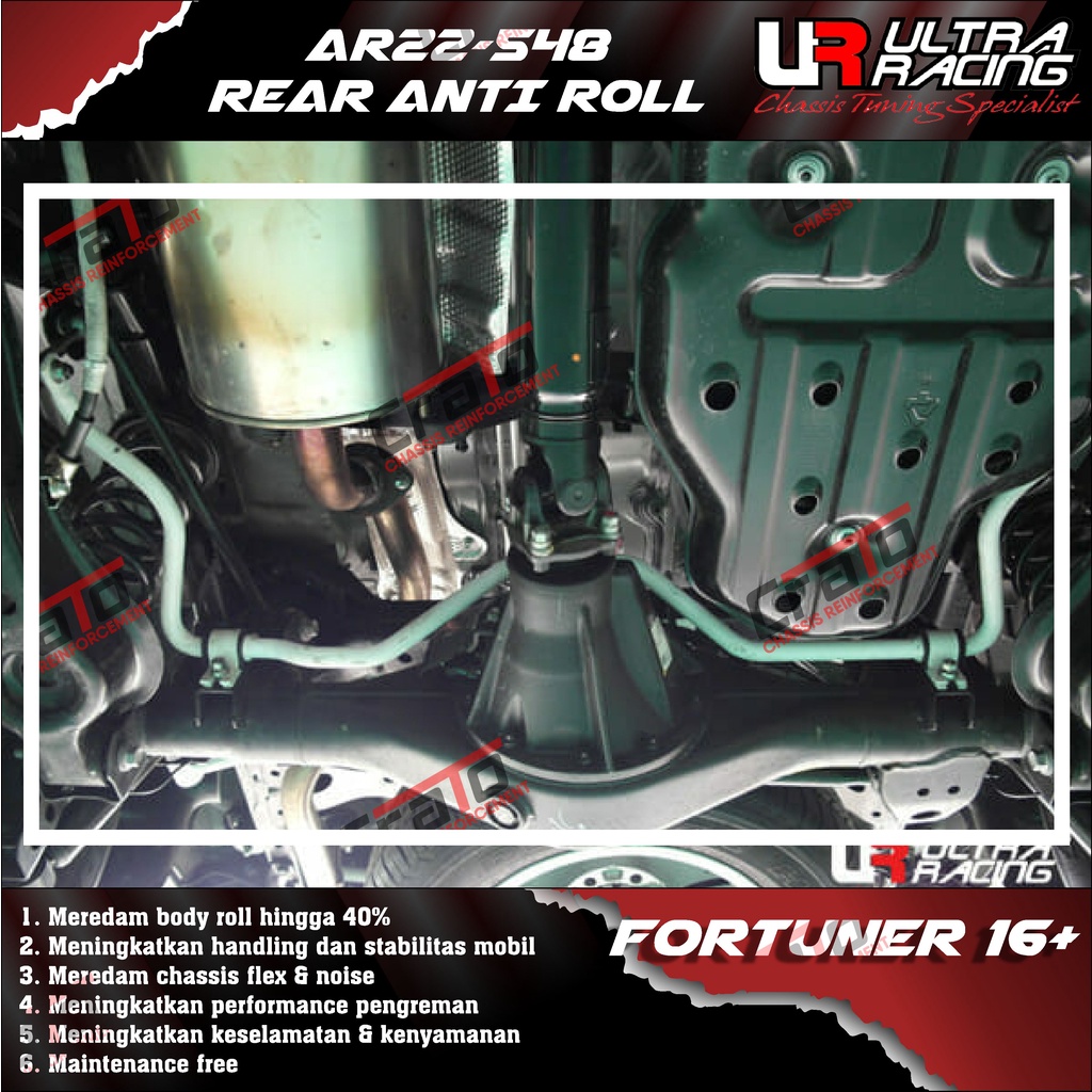 Aksesoris Stabiliser ULTRA RACING Safety Bar - Swaybar - Rear Anti Roll 548 - Toyota Fortuner VRZ SR