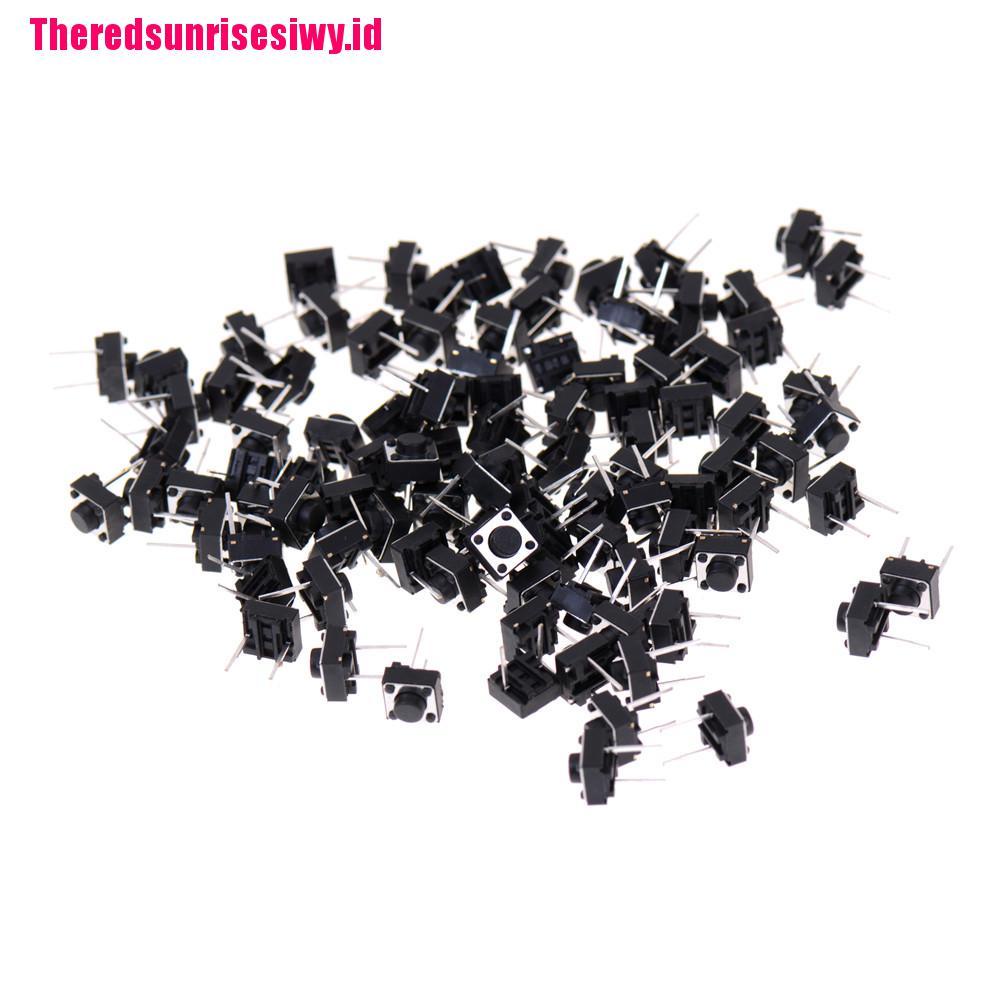 【Theredsunrisesiwy.id】100pcs 2pins Tactile Push Button Switch Tact Switch 6X6X5mm Momentary