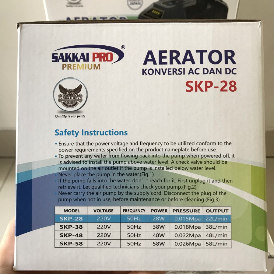 Pompa Udara Aerator ACDC AC DC Sakkai Pro SKP 28 Mesin Aquarium Kolam