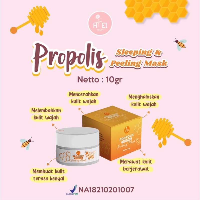 HIEL BEAUTY - Sleeping Mask &amp; Clay Mask 10gr Saffron Jelly Mugwort Centella Asiatica Propolis Ceramide Hiel Witch hazel Mask Niacinamide BPOM Moisturizer With Collagen &amp; Niacinamide