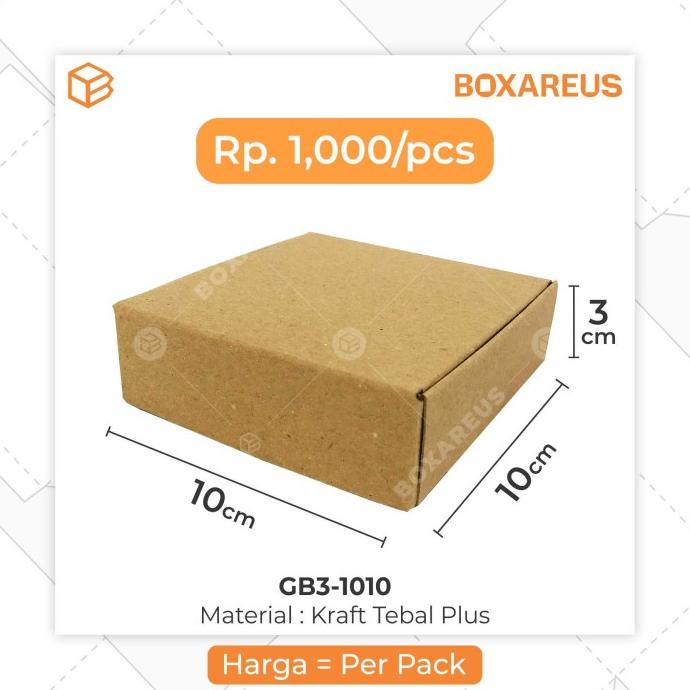 

Produk Unggulan] Gift Box Kotak Packaging Souvenir Brown Kraft 10x10x3cm | GB3
