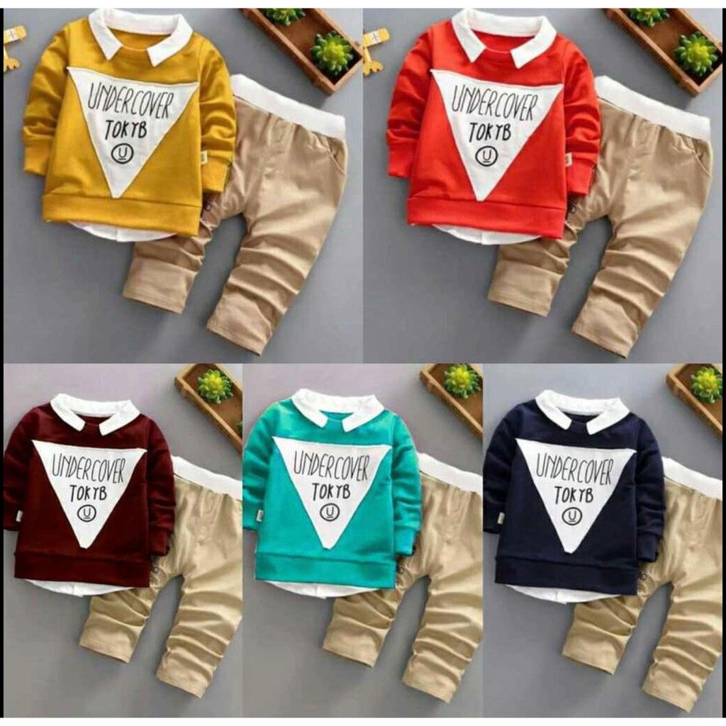 SET SWEATER KRAH TOKYO SETELAN KRAH TOKYO 1-5 TAHUN SETELAN SWEATER ANAK UNDER COVER PILIH WARNA