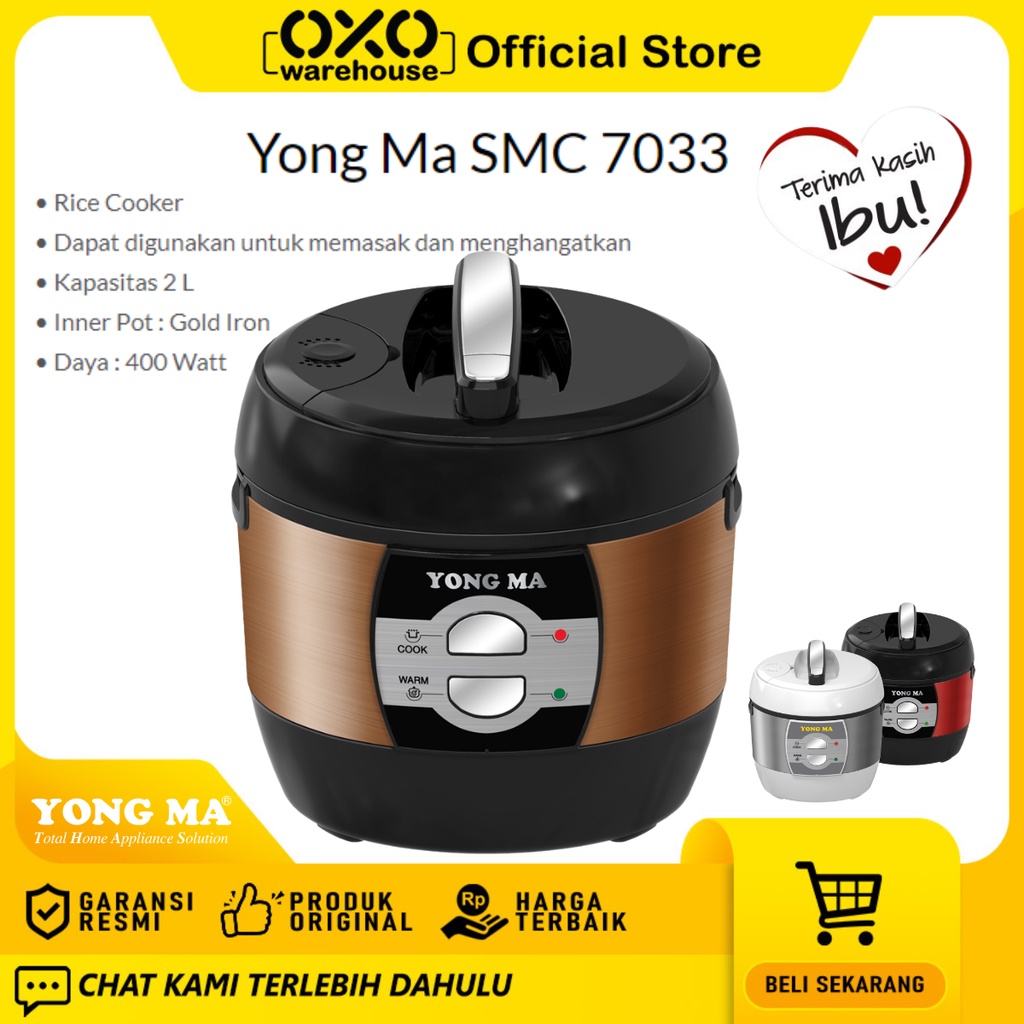 OXO Warehouse - Yong Ma Rice Cooker Magicom 2 L SMC 7033 garansi resmi low watt carbo awet tahan lam