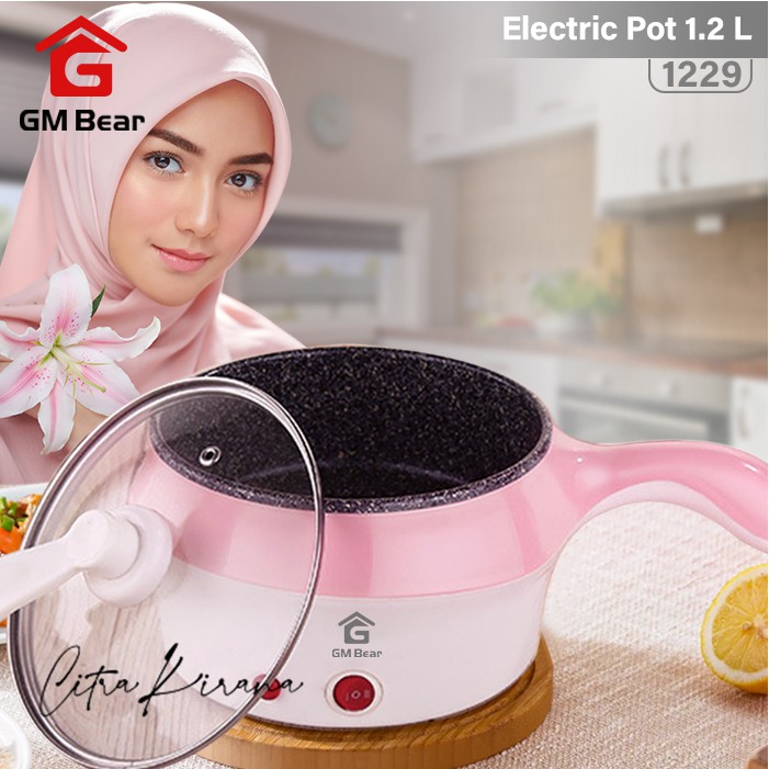 GM Bear Panci Hotpot Listrik Serbaguna - Electric Cooking Pot 1.2L