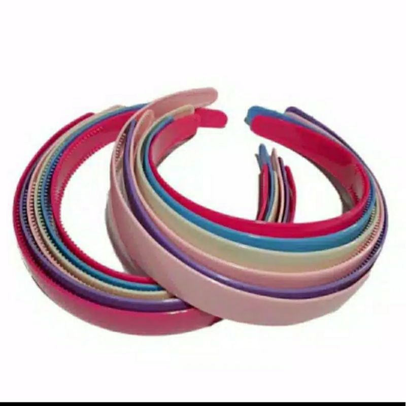 12pcs BANDO RAMBUT BANDO POLOS BESAR MARCELLA 2.5CM GROSIR