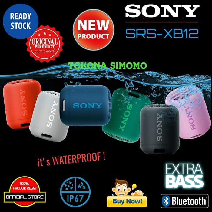 Sony SRS XB12 / SRS XB 12 Waterproof Bluetooth Speaker with Extra Bass