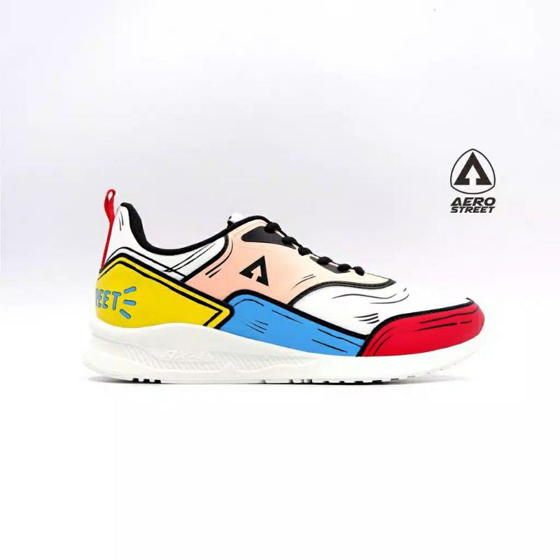 Aerostreet 37-42 Tiger 2D Biru Peach - Sepatu Sneakers Casual Sport Sekolah Pria Wanita Aero Street