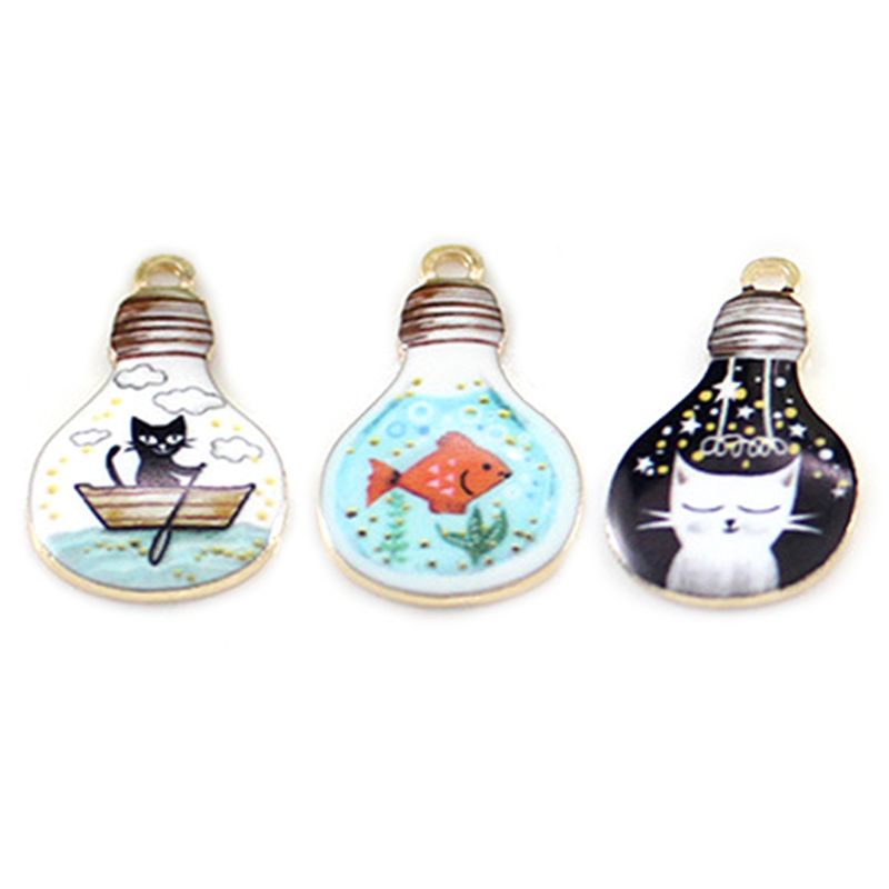 Siy Anting Tusuk Gantung Bahan Alloy Desain Kucing Enamel Untuk Wanita Charms