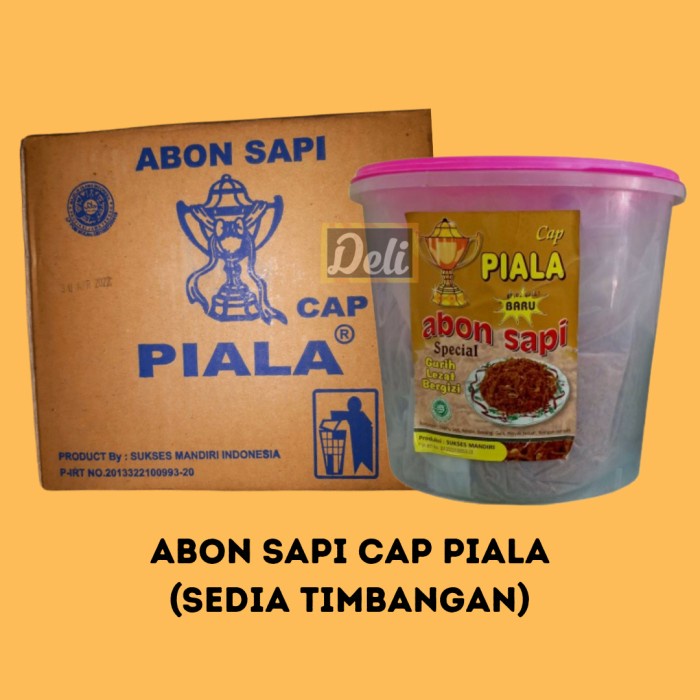 

Piala Abon Sapi Cap Piala Timbangan Repack (100gr, 250gr, 500gr)