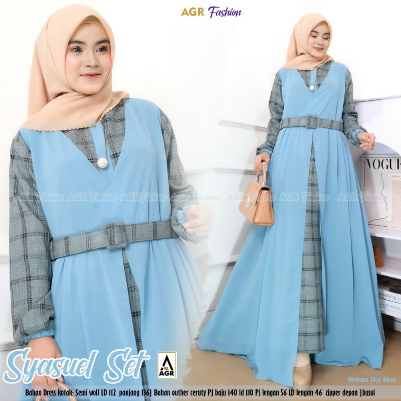Set Gamis Outer Muslimah Jumbo 'Syasuel Set'