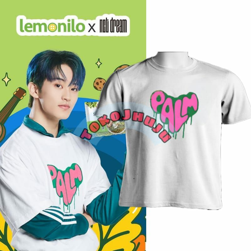 Baju Kaos NCT Dream Mark Palm printing Hijau pink