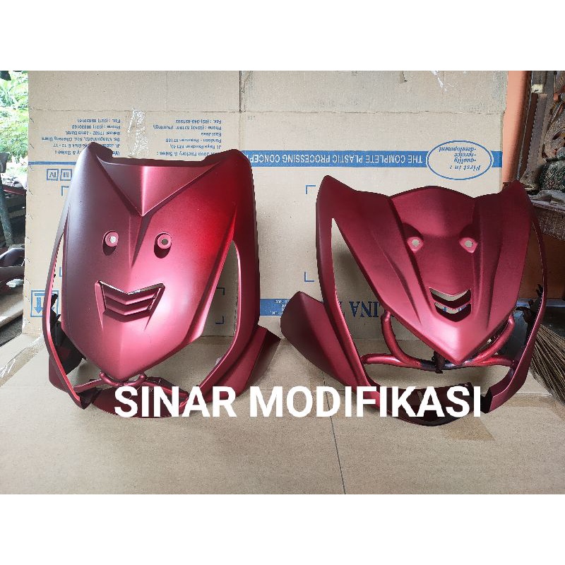 Tameng beat karbu/beat Fi merah doff