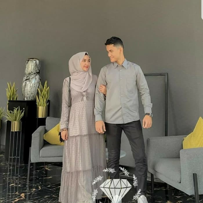 [COD]LIMITED EDITION Seragam Keluarga Brokat Couple Family Turkish Baju Batik Couple Lebaran Kapel 1